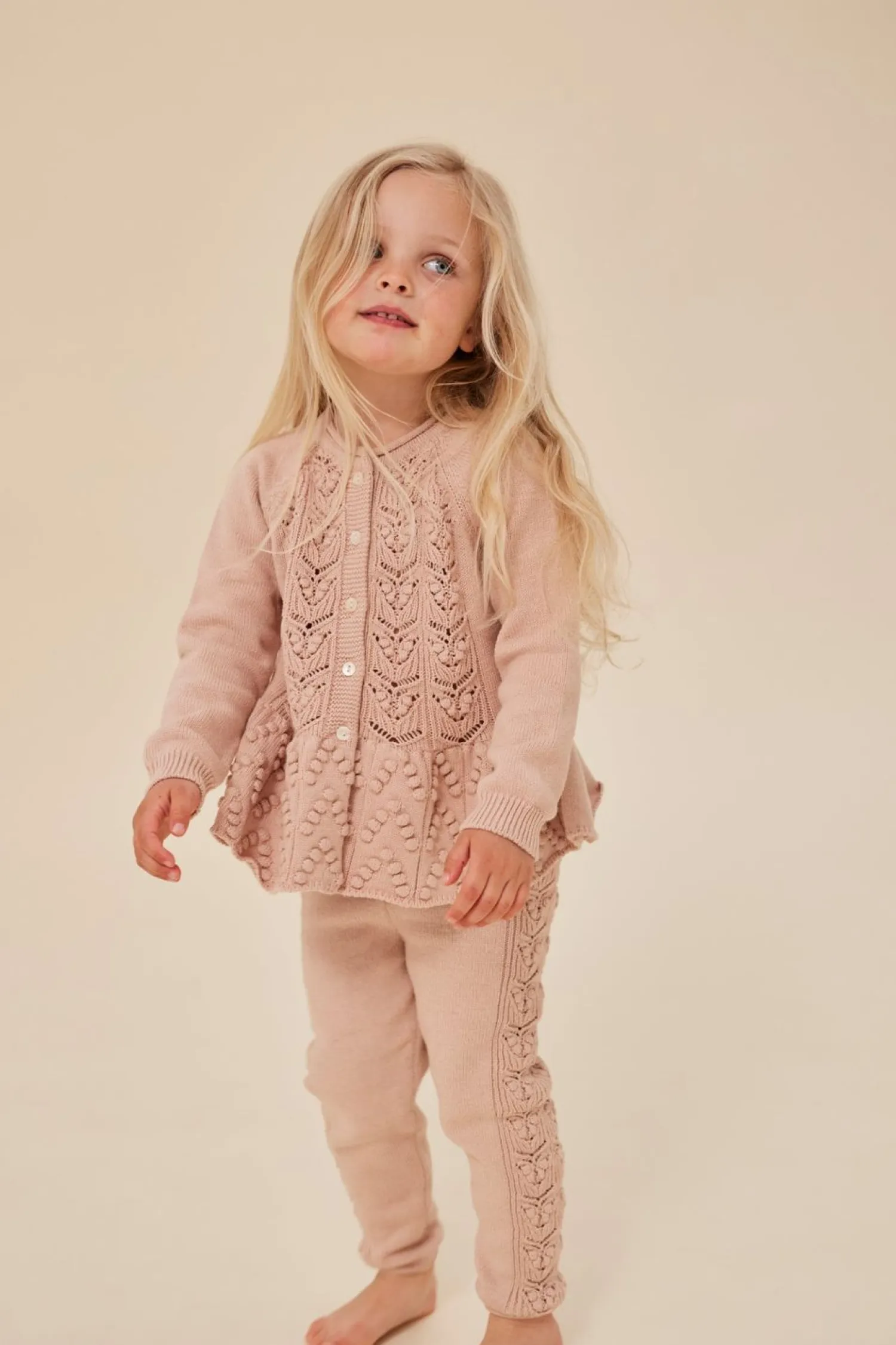 Born Konges Sløjd Cabby Strikkede Bukser - Peach Blush