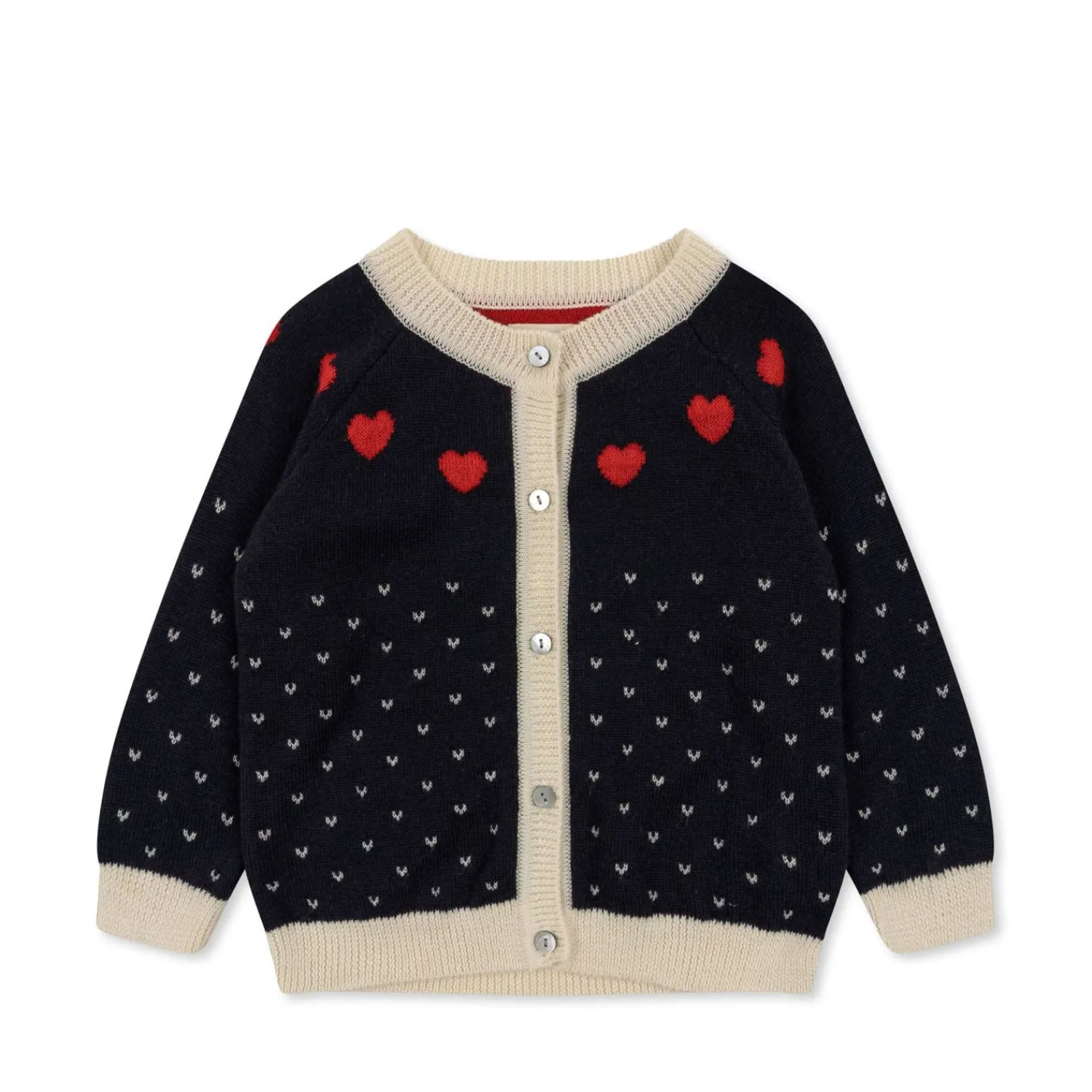 Born Konges Sløjd Heart Cardigan - Navy